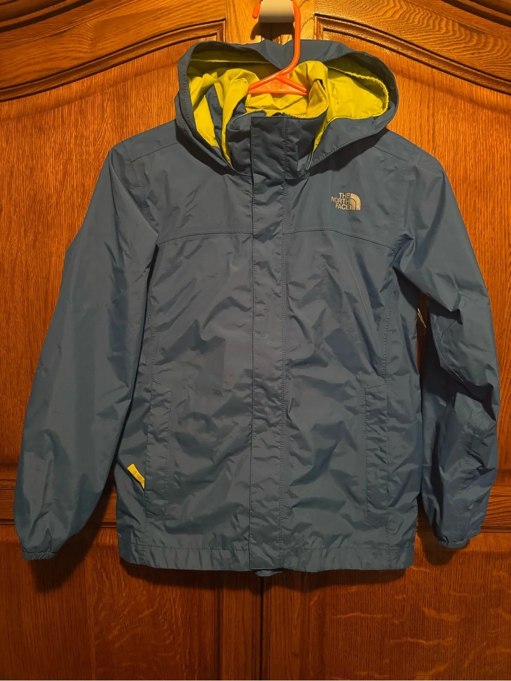 The North Face Boys Resolve Reflective Rain Jacket Blue/Green Size Medium 10-12